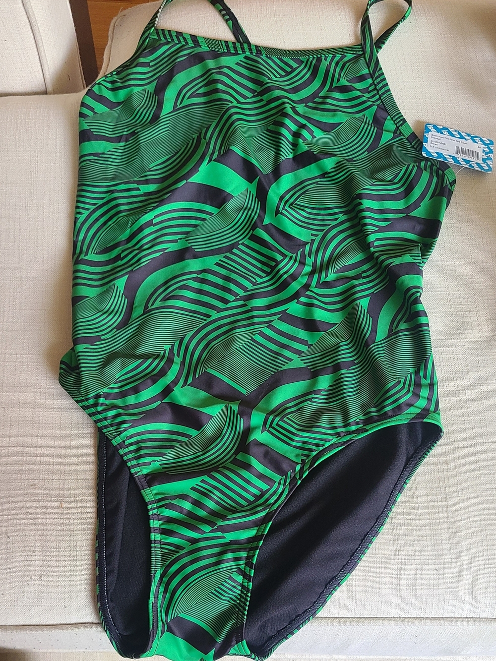 NWT iSwim Swirl Thin Strap One Piece Swimsuit - Size 40
